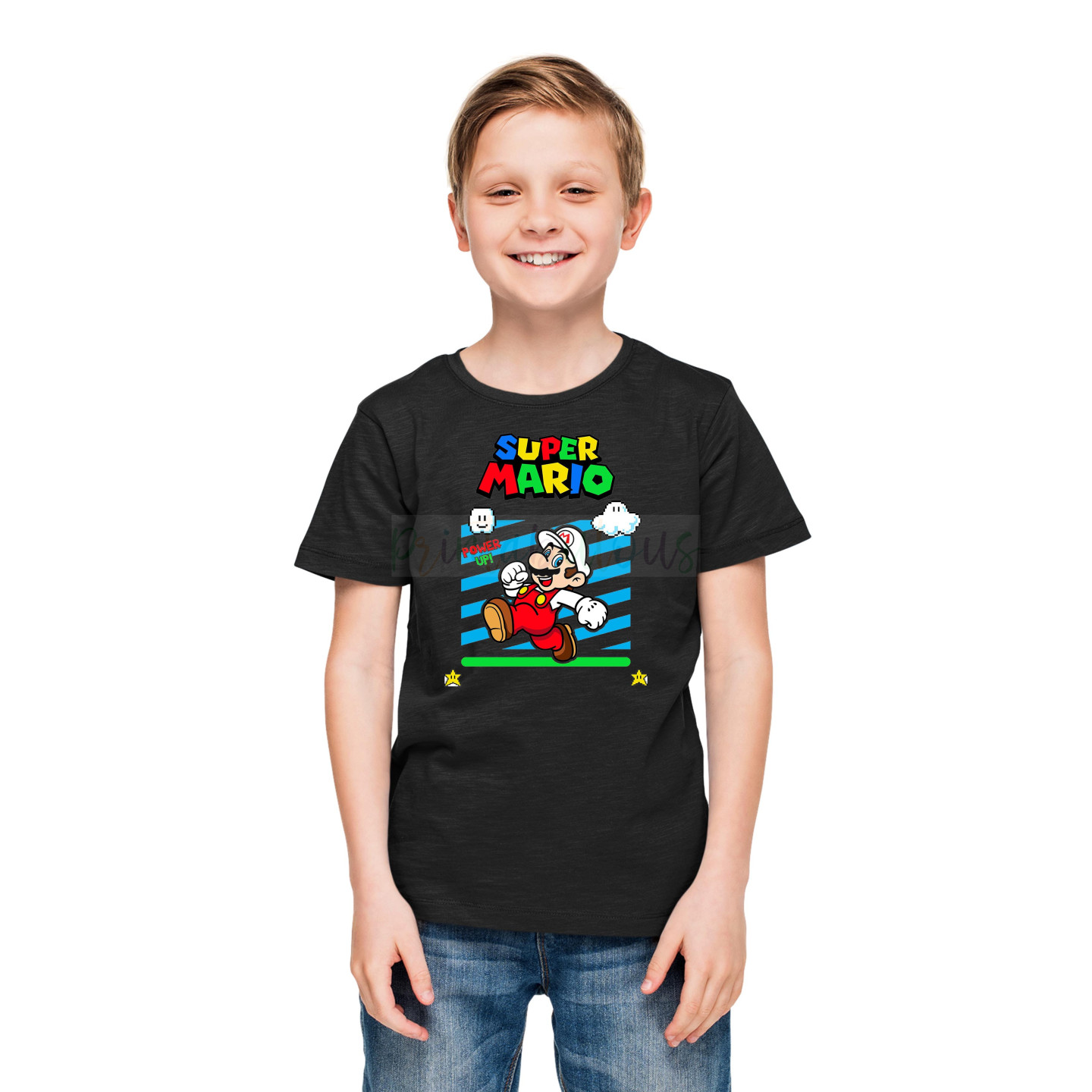 Printabulous® Kids Gaming Power-Up Super Mario Printed Unisex T-Shirts D16