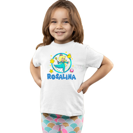 Printabulous® Kids Gaming Power-Up Super Mario Rosalina Printed Girl T-Shirts D17