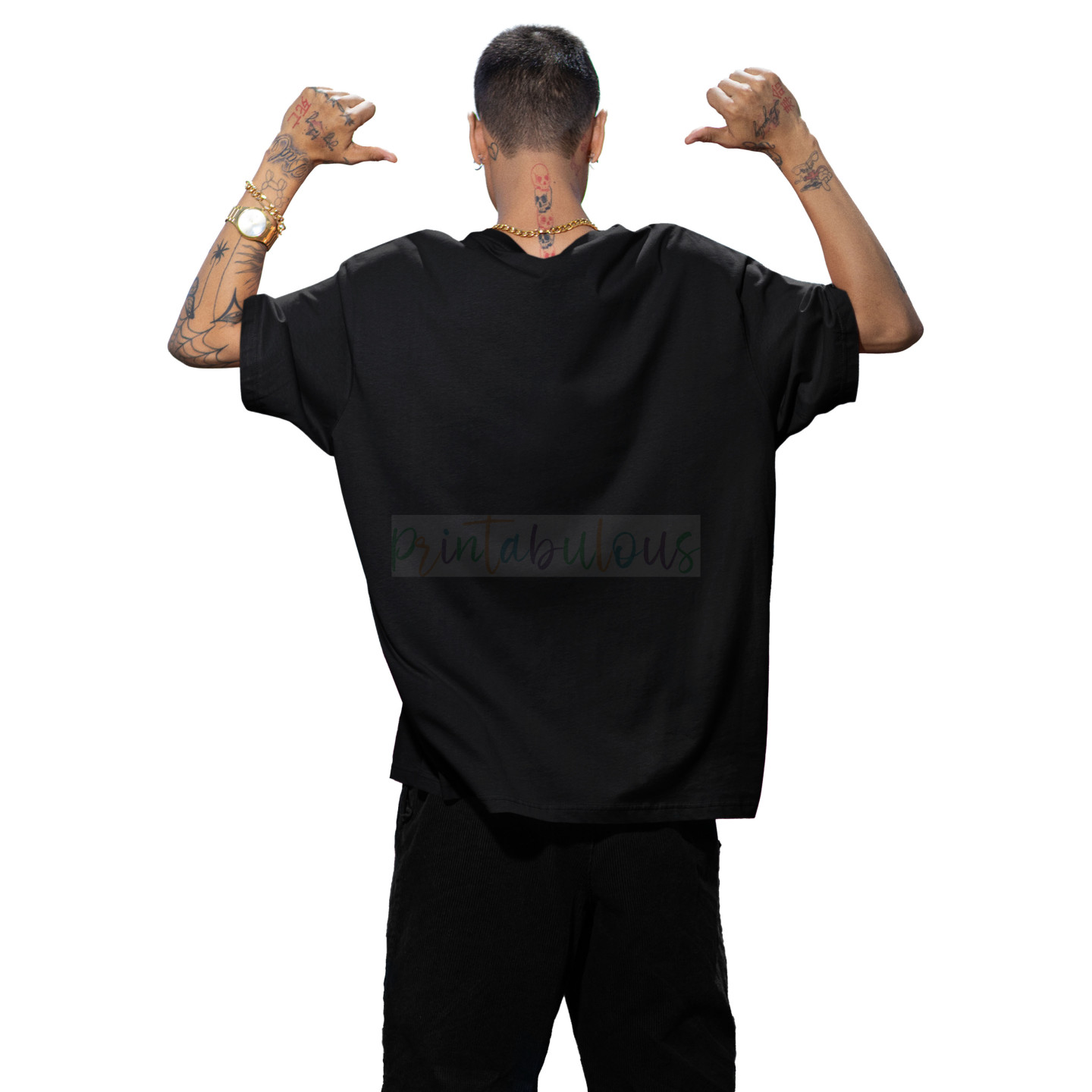 Printabulous® Oversized Pure Cotton Bio-Washed Half-Sleeve T-Shirt