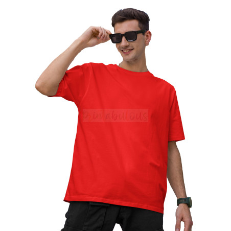 Printabulous® Oversized Pure Cotton Bio-Washed Half-Sleeve T-Shirt