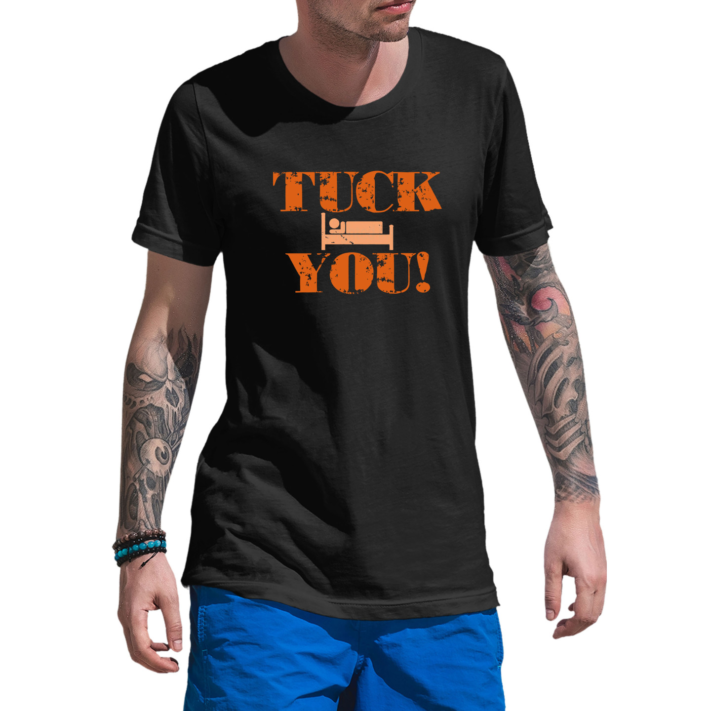 Tuck You Half Sleeves Round Neck T-Shirt for Adults Pure Cotton