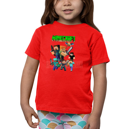 Minecraft Half Sleeves Round Neck T-Shirt for Kids D2