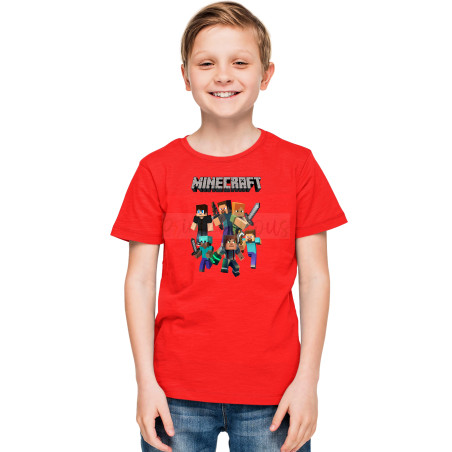 Minecraft Half Sleeves Round Neck T-Shirt for Kids D3