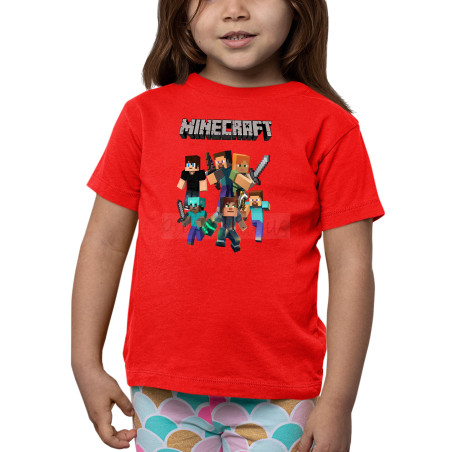 Minecraft Half Sleeves Round Neck T-Shirt for Kids D3