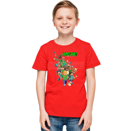 Minecraft Half Sleeves Round Neck T-Shirt for Kids D5
