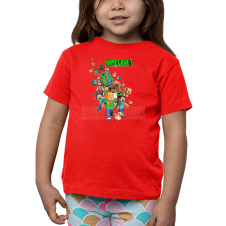 Minecraft Half Sleeves Round Neck T-Shirt for Kids D5