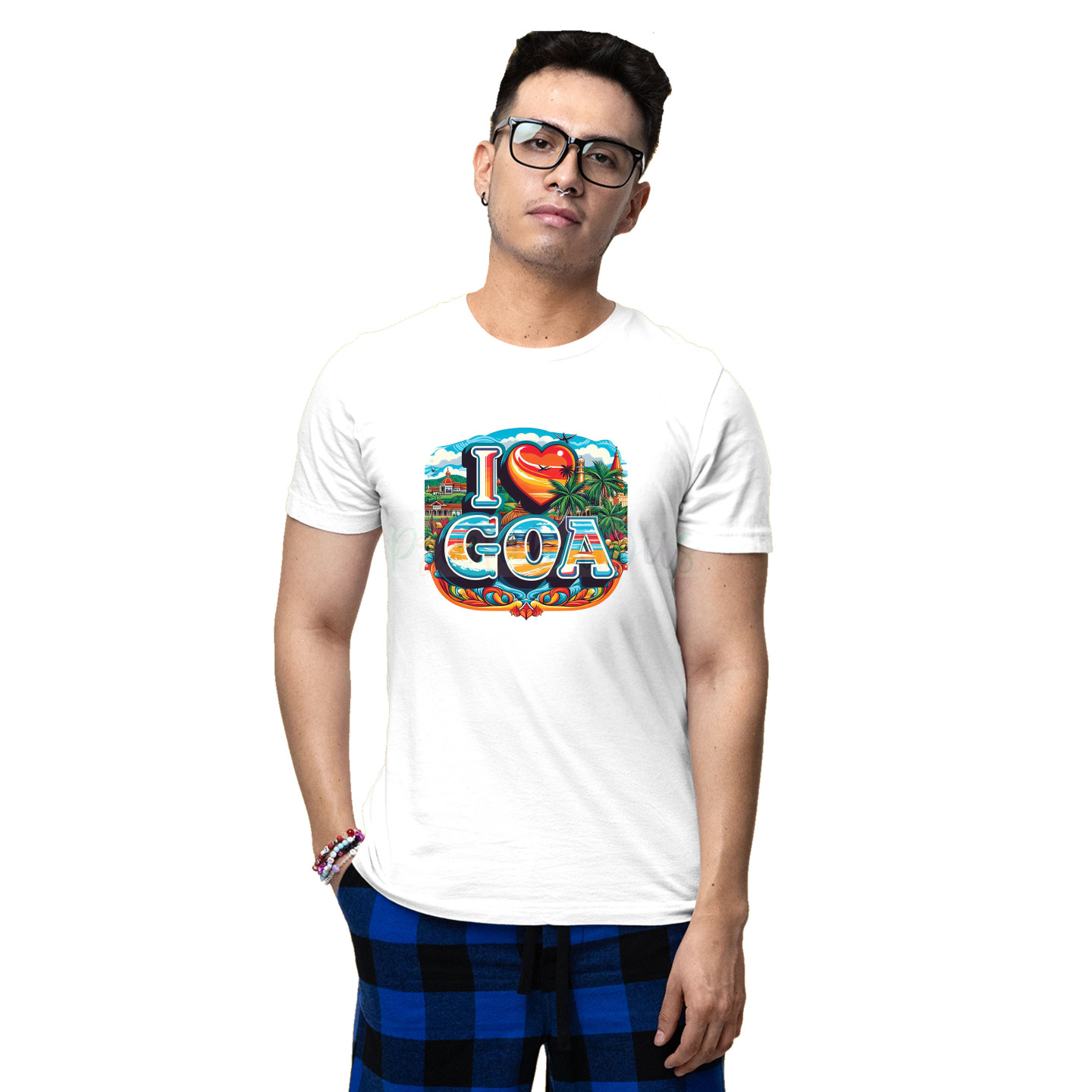 Printabulous Bio-Washed I Love Goa Pure Cotton T-Shirt – Vibrant & Waterproof Print  for Adults D2