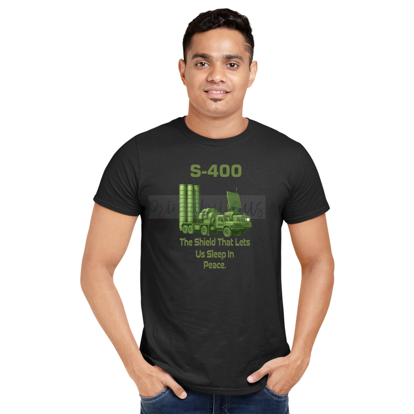 Printabulous®  Operation Sindoor Tribute T-Shirt – Half Sleeves, Round Neck, Pure Cotton D6