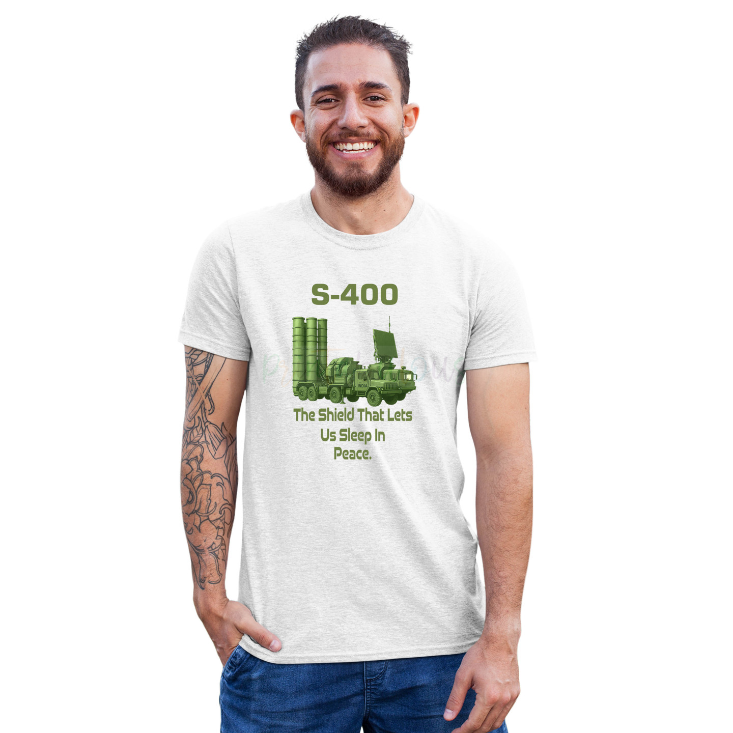 Printabulous®  Operation Sindoor Tribute T-Shirt – Half Sleeves, Round Neck, Pure Cotton D6