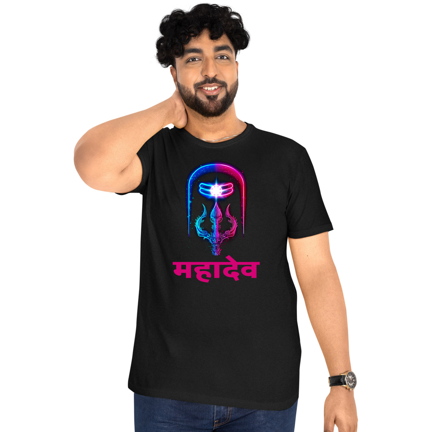 Printabulous®  Shiv Ji  Print Unisex Pure Cotton Half Sleeves T-Shirt Adults D-5