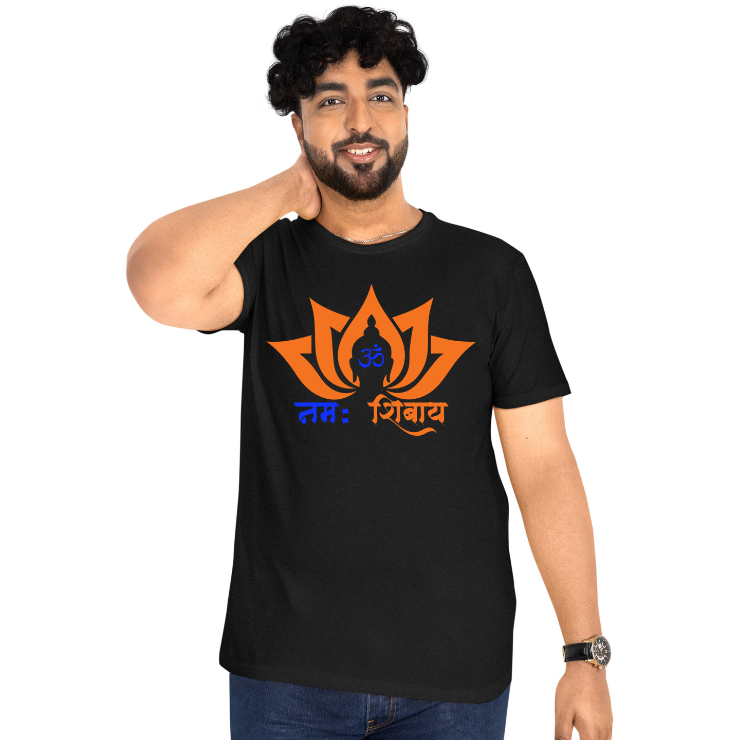 Printabulous®  Shiv Ji  Print Unisex Pure Cotton Half Sleeves T-Shirt Adults D-7
