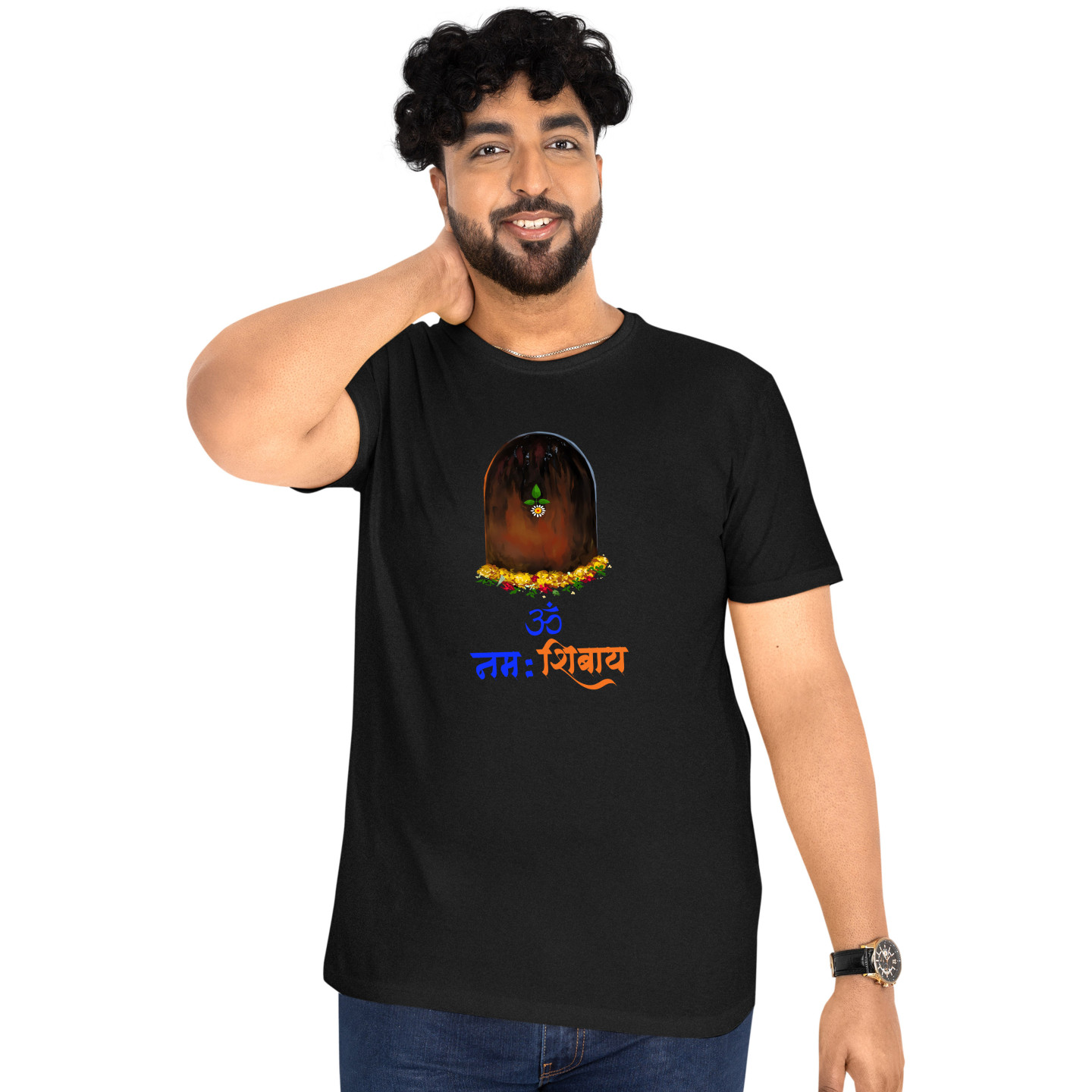 Printabulous®  Shiv Ji  Print Unisex Pure Cotton Half Sleeves T-Shirt Adults D-8