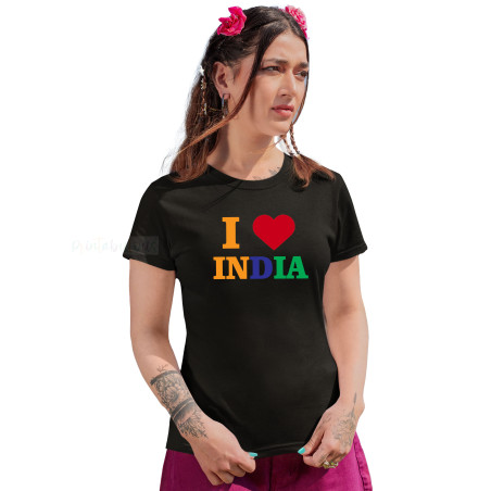 I Love My India T-Shirt Pure Cotton Half Sleeve Round Neck T-Shirts For Adult D1