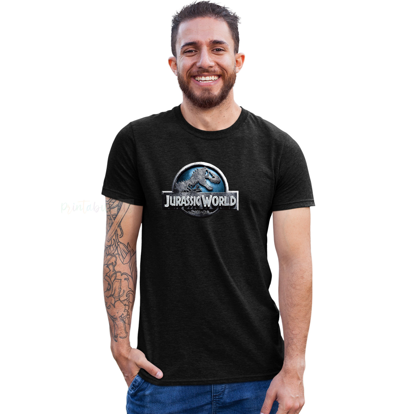 Jurassic Park T-Shirt  Half Sleeve Round Neck T-Shirt D2