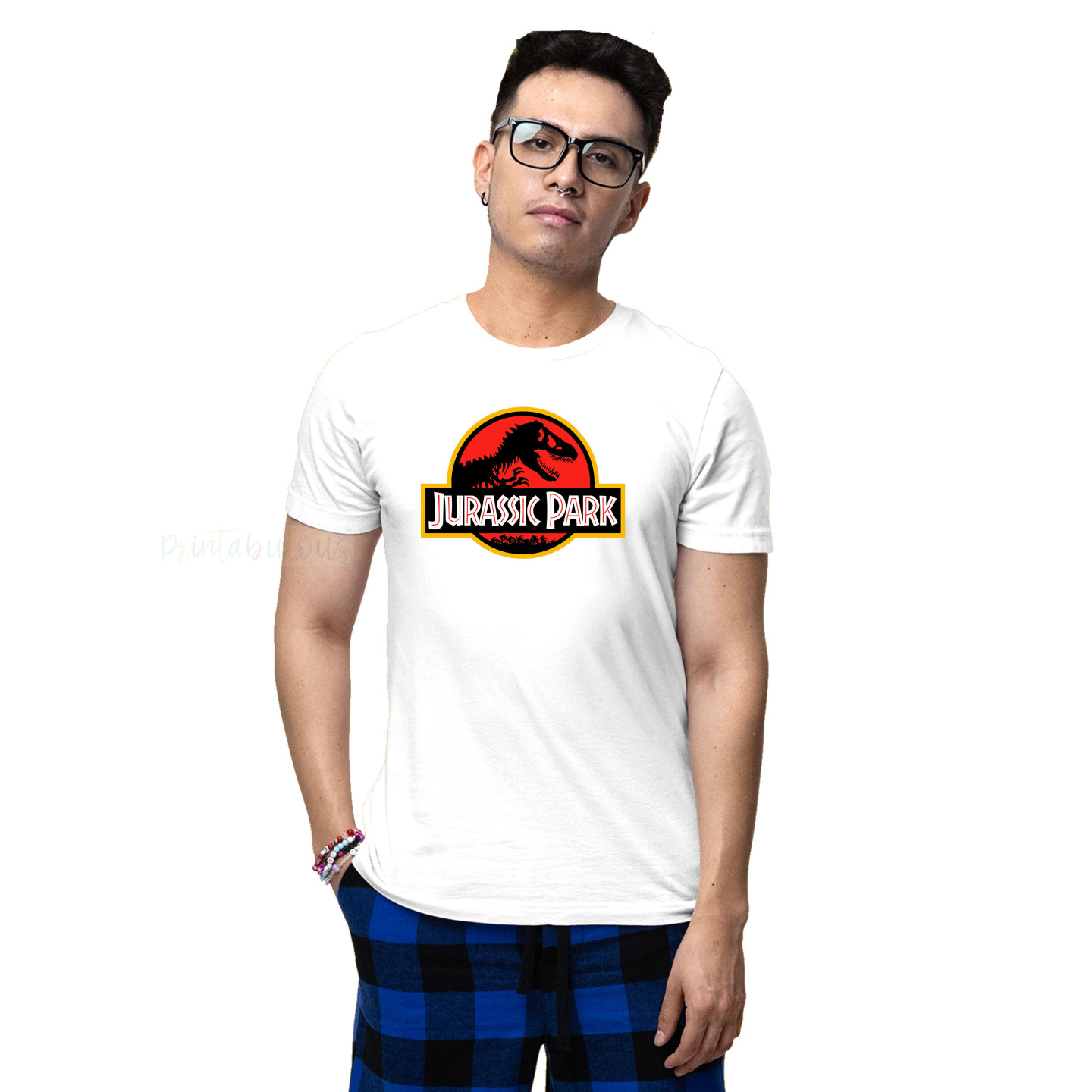 Jurassic Park T-Shirt  Half Sleeve Round Neck T-Shirt D3
