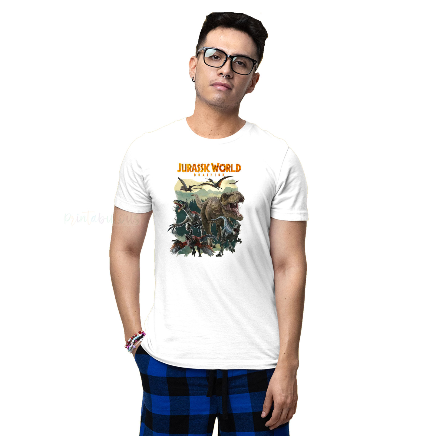 Jurassic Park T-Shirt  Half Sleeve Round Neck T-Shirt D4