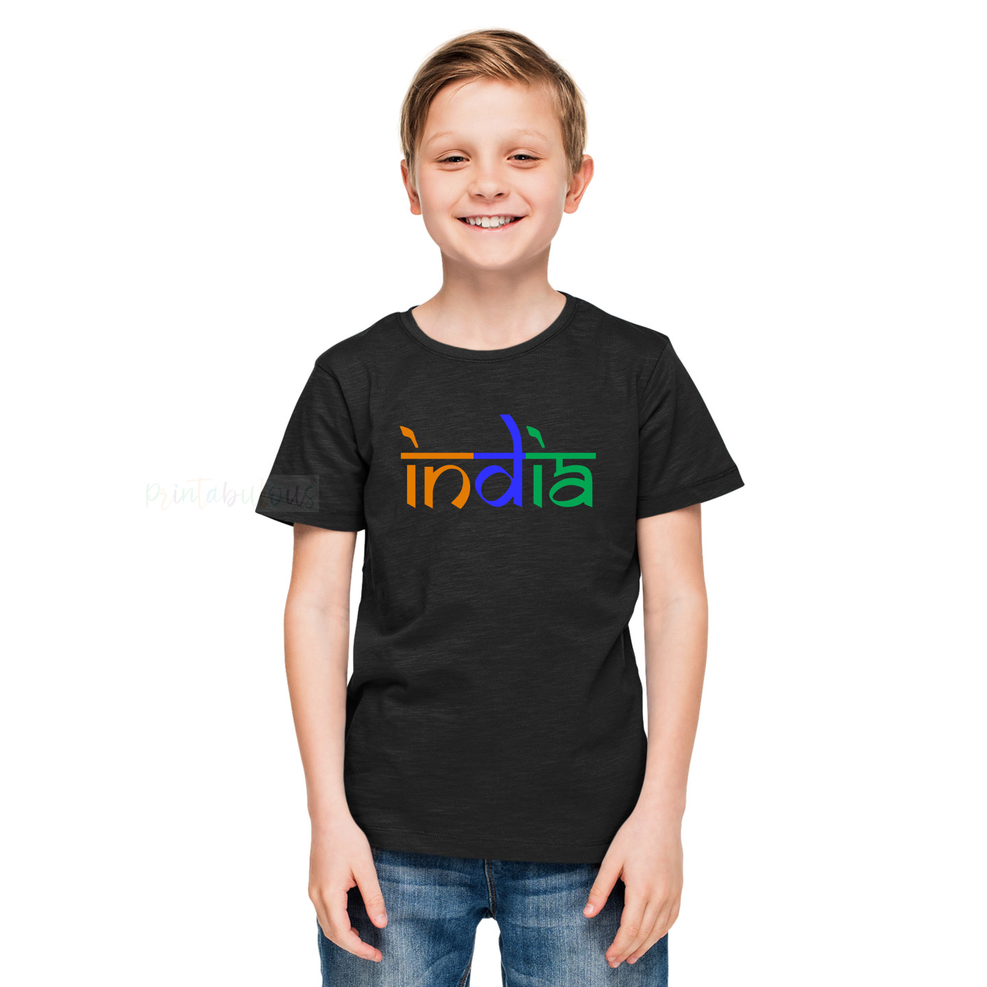 I Love My India T-Shirt Pure Cotton Half Sleeve Round Neck T-Shirts For Kids D3
