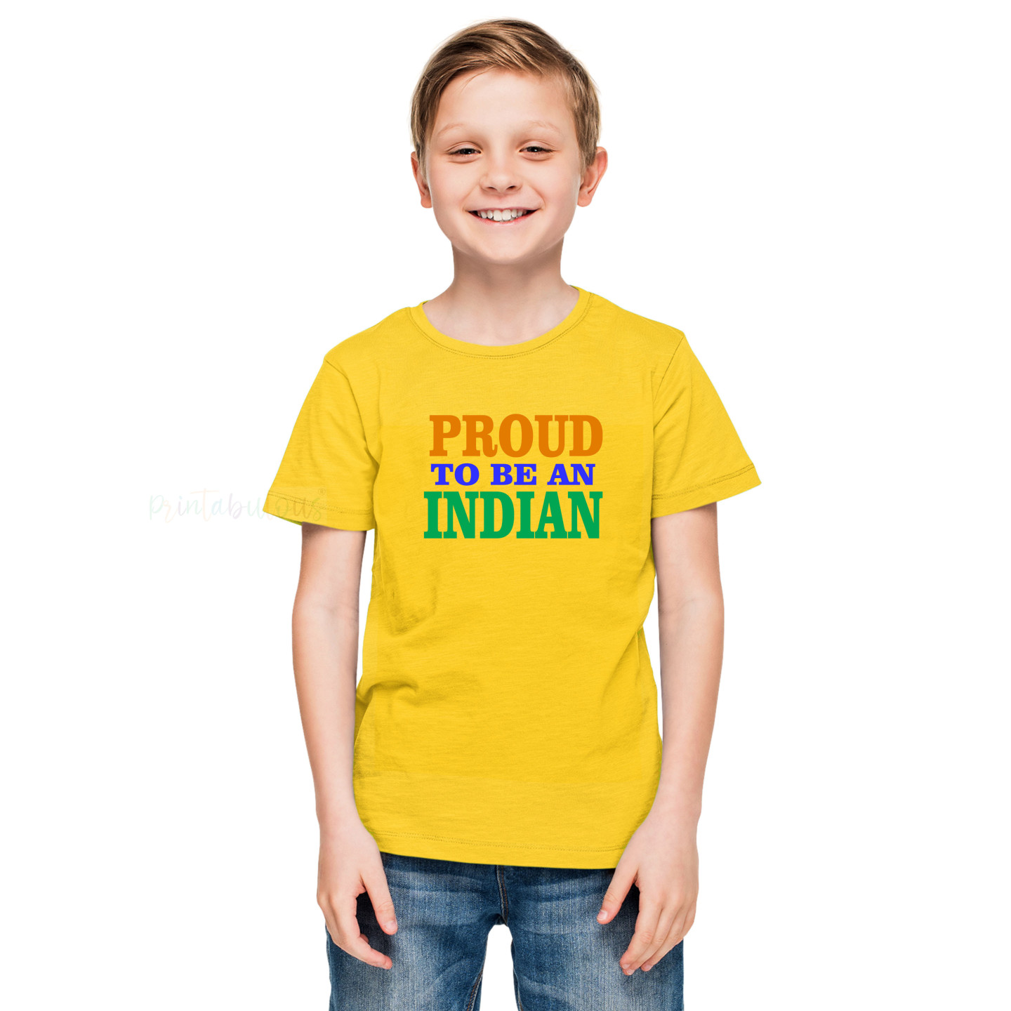 I Love My India T-Shirt Pure Cotton Half Sleeve Round Neck T-Shirts For Kids D6