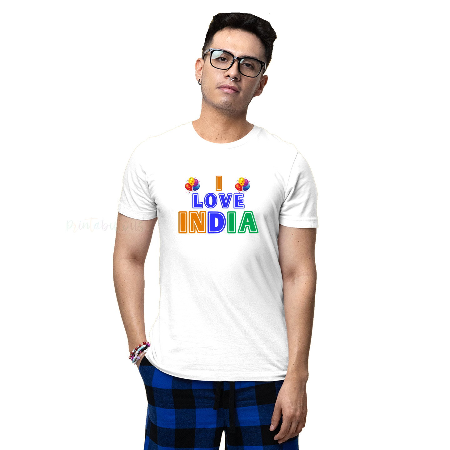 I Love My India T-Shirt Pure Cotton Half Sleeve Round Neck T-Shirts For Adult D5