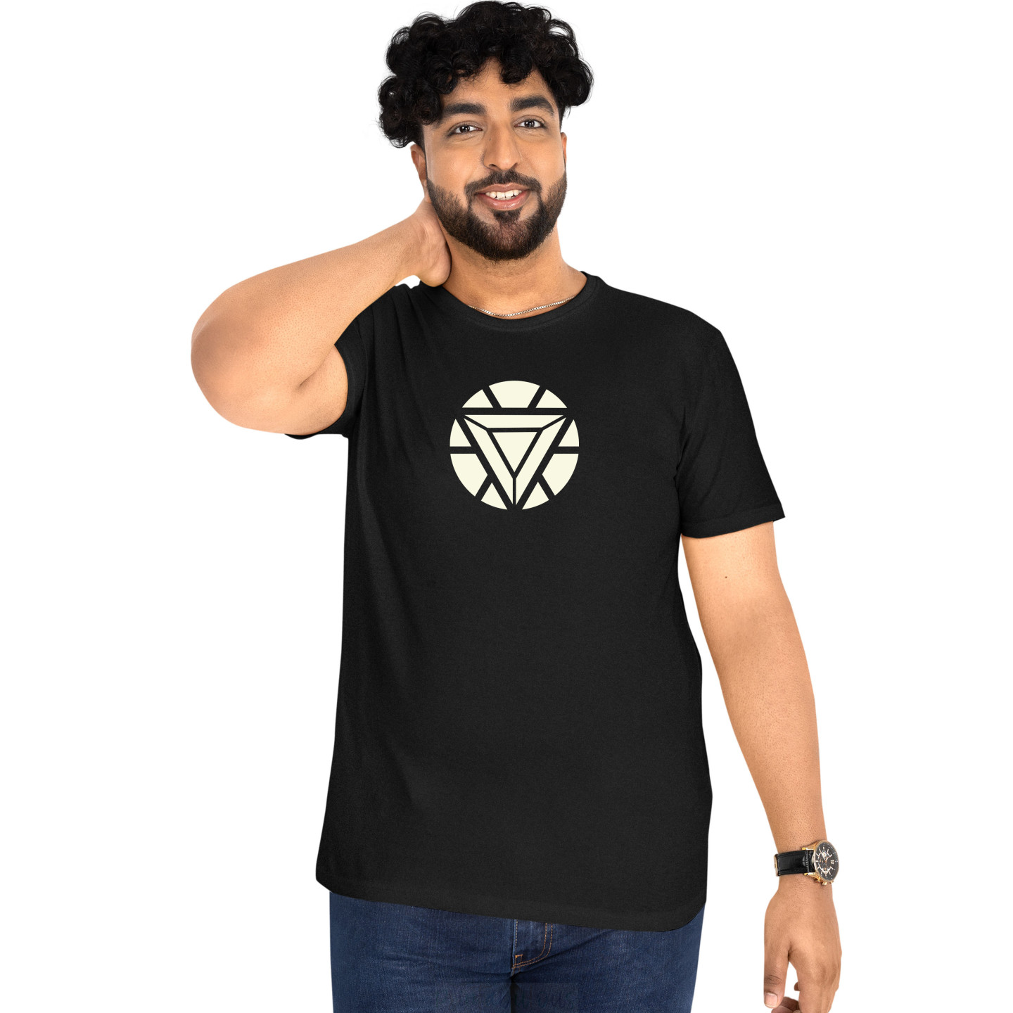 Pure Cotton Glow in the Dark T-Shirt Half Sleeves, Round Neck Adults D2