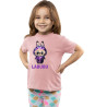 Labubu Girls Round Neck Pure Cotton T-Shirt – Half Sleeves, Colorful Print DL3