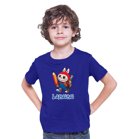 Labubu Round Neck Pure Cotton T-Shirt – Half Sleeves, Colorful Print DL10