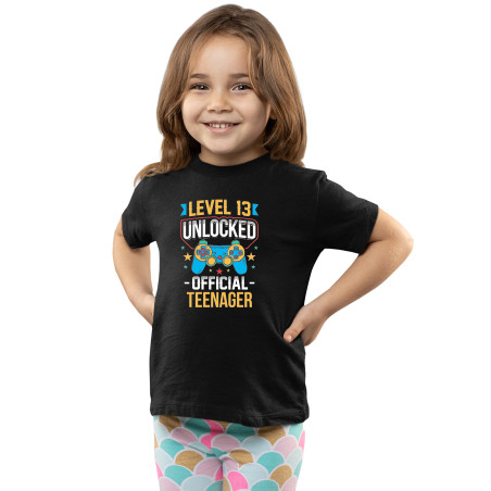 Level Thirteen Unlocked Official Teenager Pure Cotton Tee – Half Sleeves, Round Neck, Colourful Print