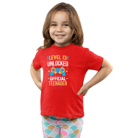 Level Thirteen Unlocked Official Teenager Pure Cotton Tee – Half Sleeves, Round Neck, Colourful Print