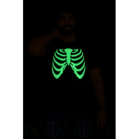 Pure Cotton Glow in the Dark T-Shirt Half Sleeves, Round Neck Adults D3