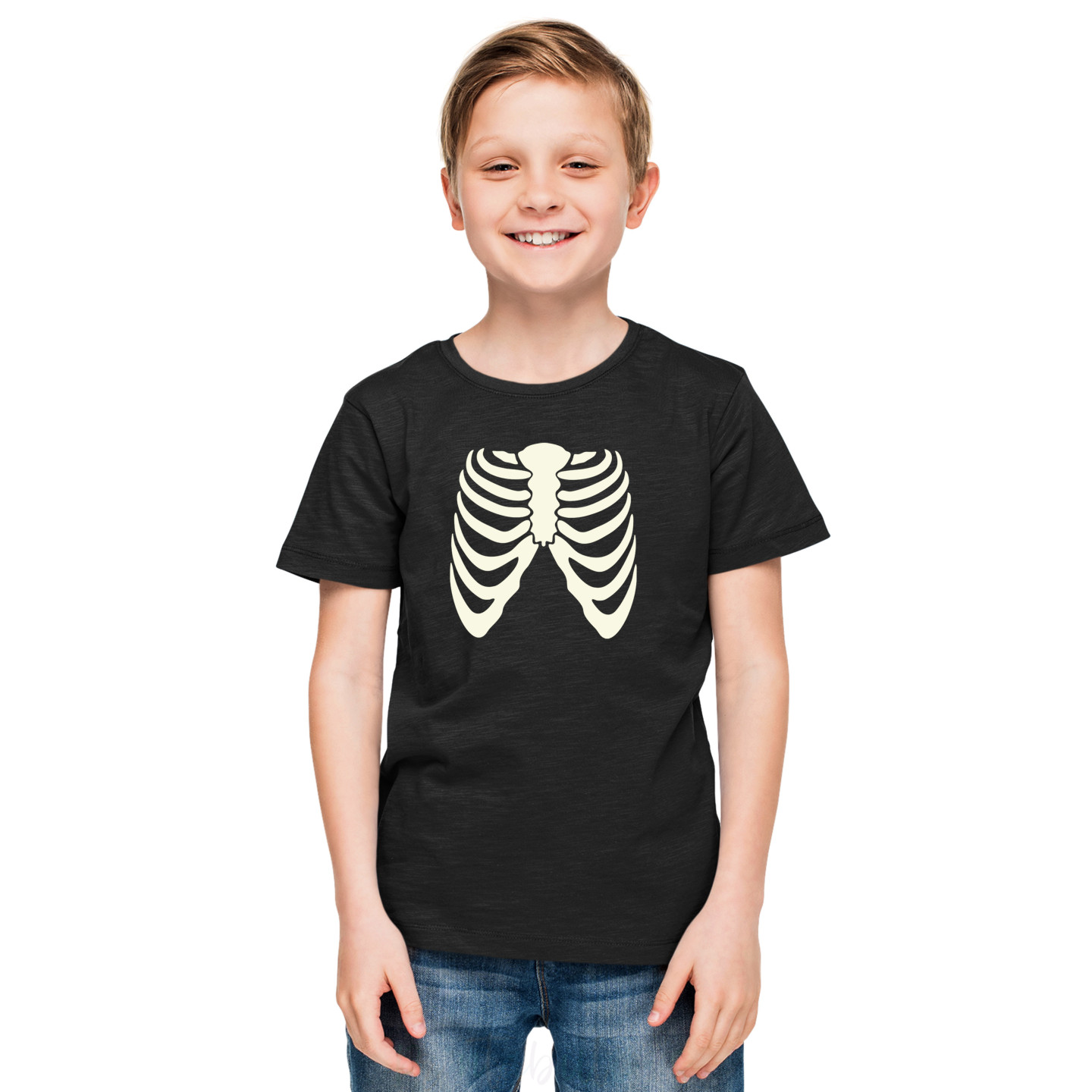 Pure Cotton Glow in the Dark T-Shirt Half Sleeves, Round Neck Kids D3