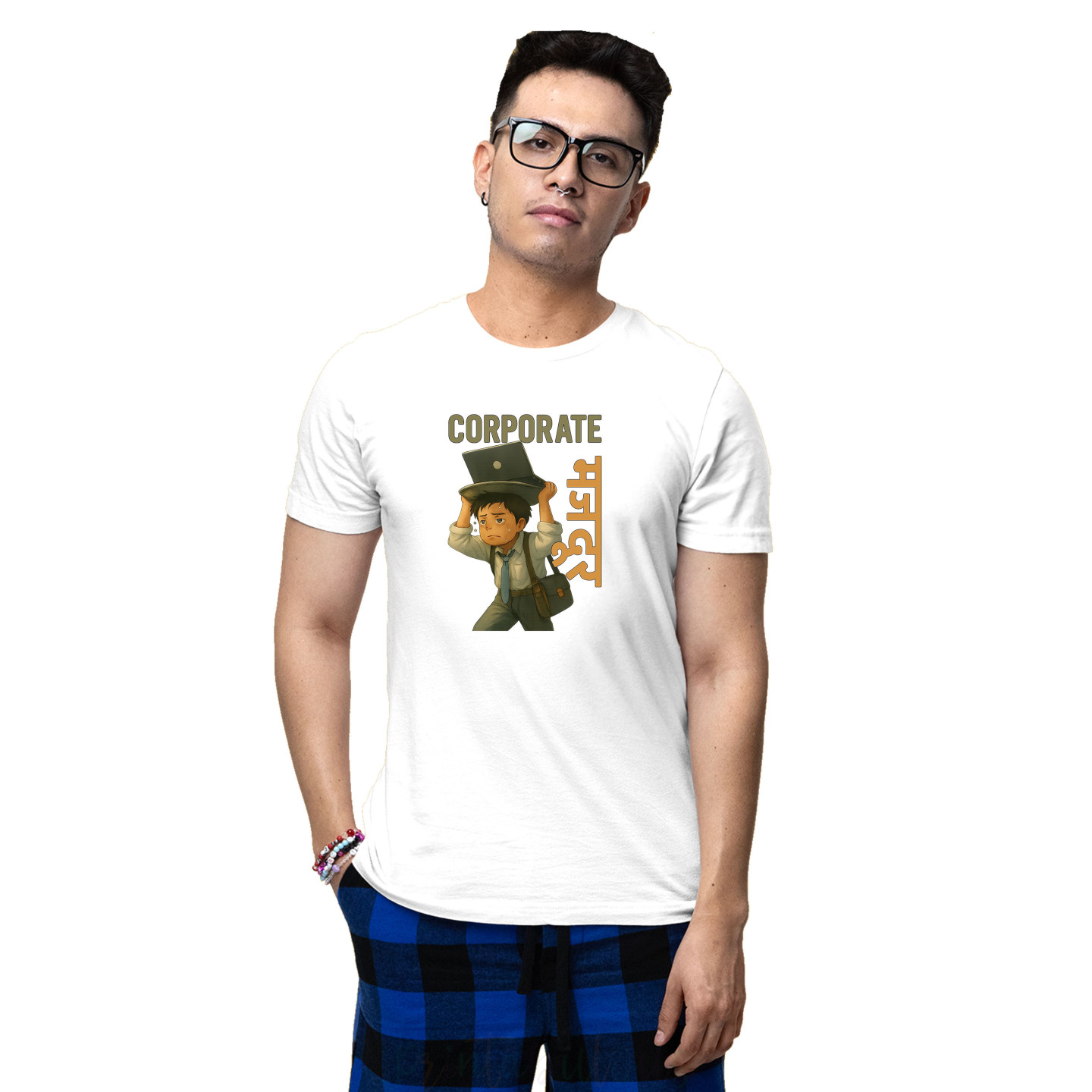 Funny Quirky Streetwear Half Sleeves Pure Cotton T-Shirt for Adults D5