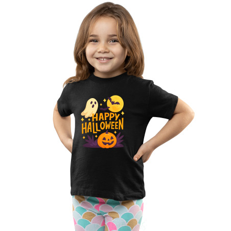 Kids Halloween Printed T-Shirt – Half Sleeves, Round Neck, Pure Cotton D1
