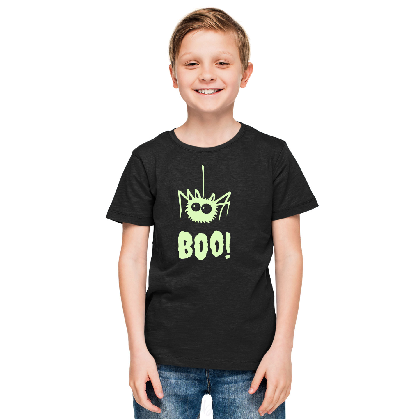 Pure Cotton Glow in the Dark T-Shirt Half Sleeves, Round Neck Kids D9