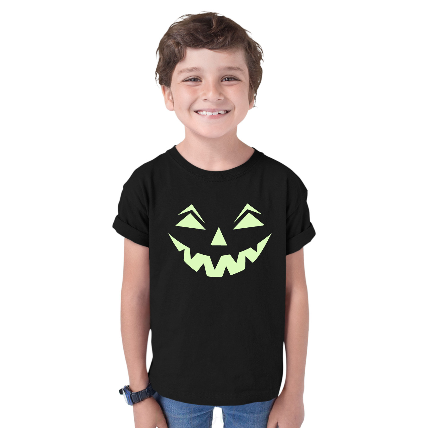 Pure Cotton Glow in the Dark T-Shirt Half Sleeves, Round Neck Kids D10