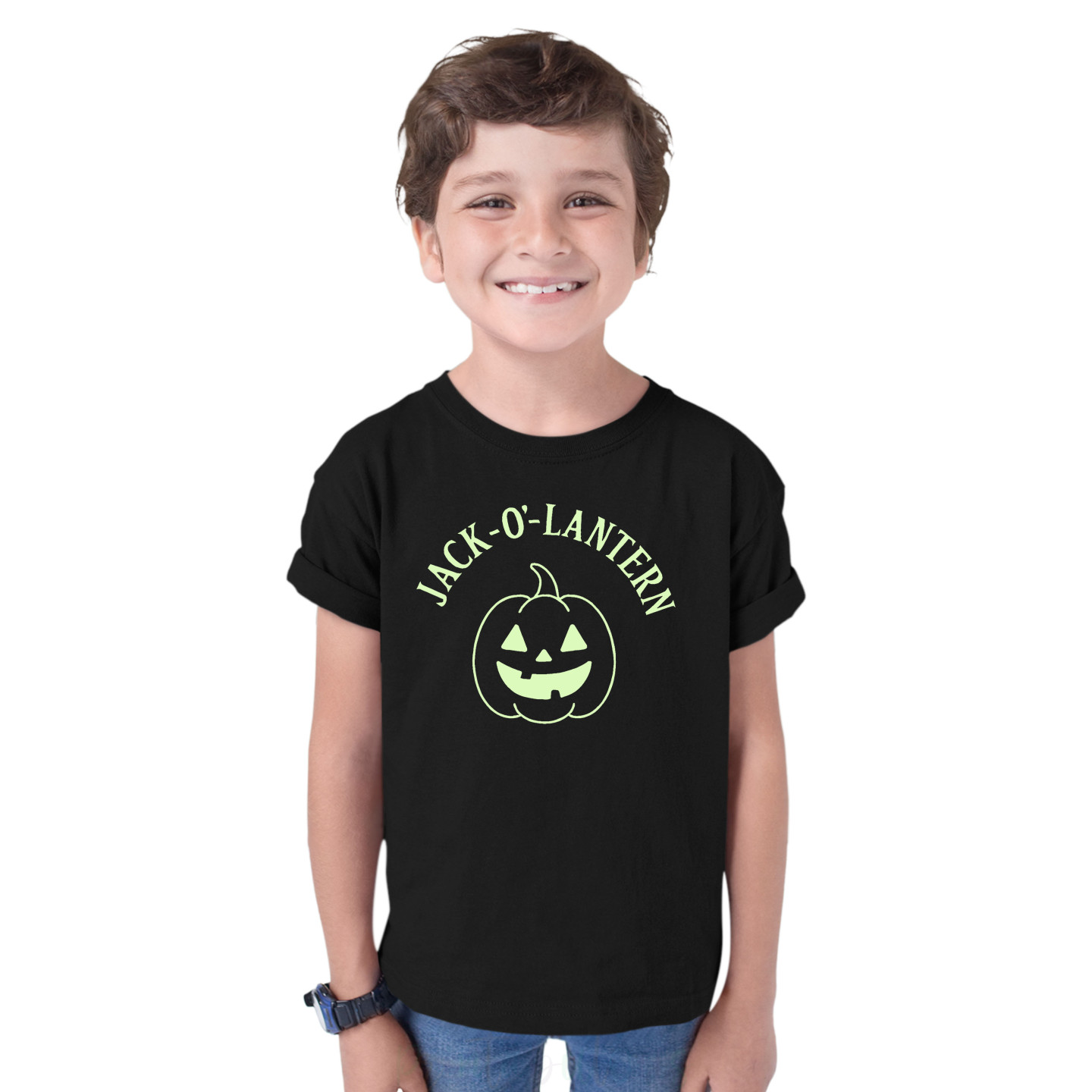 Pure Cotton Glow in the Dark T-Shirt Half Sleeves, Round Neck Kids D11