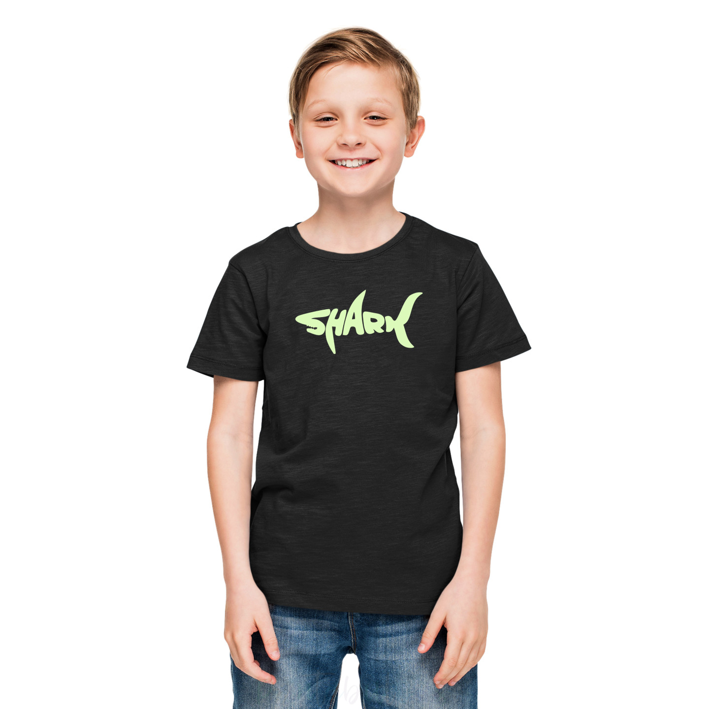 Pure Cotton Glow in the Dark T-Shirt Half Sleeves, Round Neck Kids D12