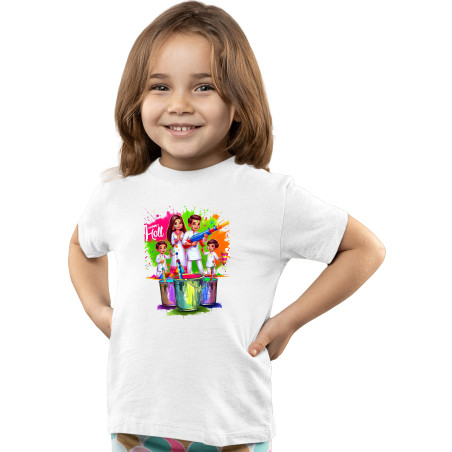 Unisex Happy Holi Tshirt for Adults & Kids | Quick Dry | 1Pc | D2