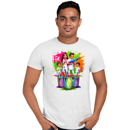 Unisex Happy Holi Tshirt for Adults & Kids | Quick Dry | 1Pc | D2