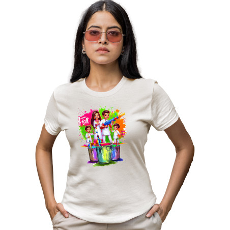 Unisex Happy Holi Tshirt for Adults & Kids | Quick Dry | 1Pc | D2