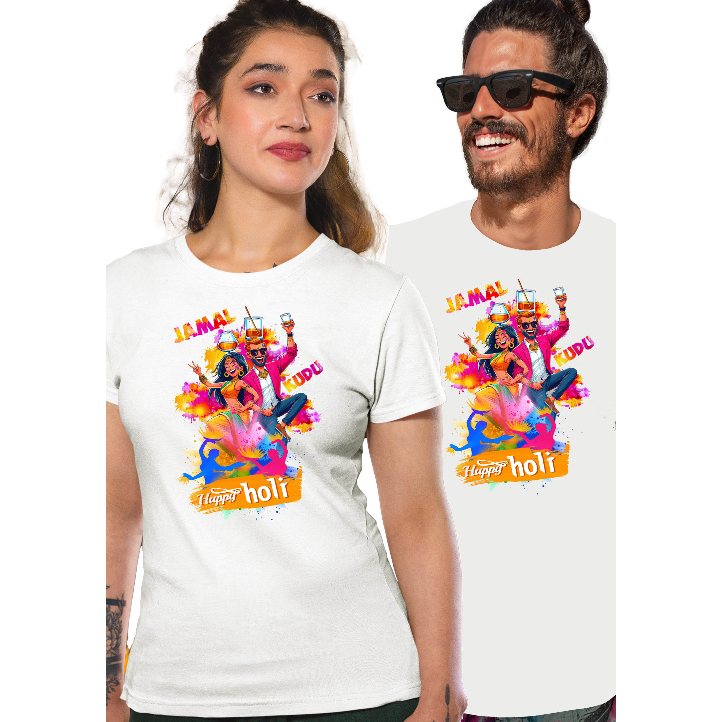 Unisex Happy Holi Tshirt for Adults | Quick Dry | 1Pc | D4