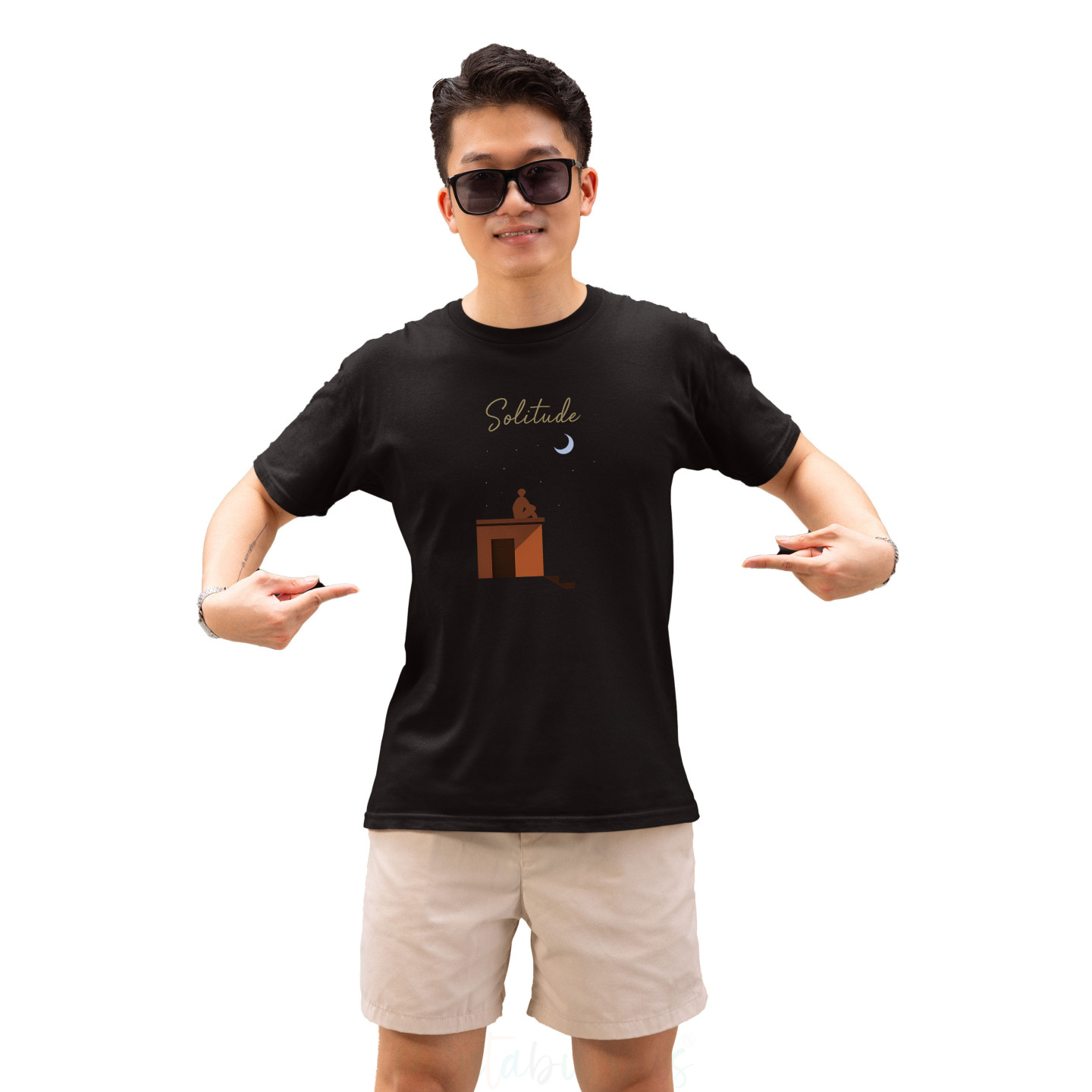 Soulwords Streetwear Half Sleeves Pure Cotton T-Shirt for Adults D19