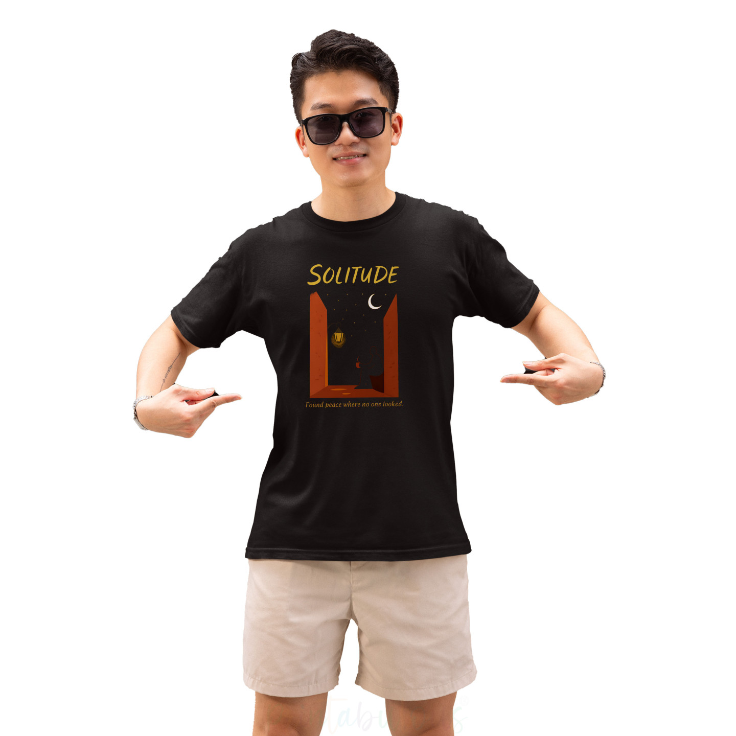 Soulwords Streetwear Half Sleeves Pure Cotton T-Shirt for Adults D20