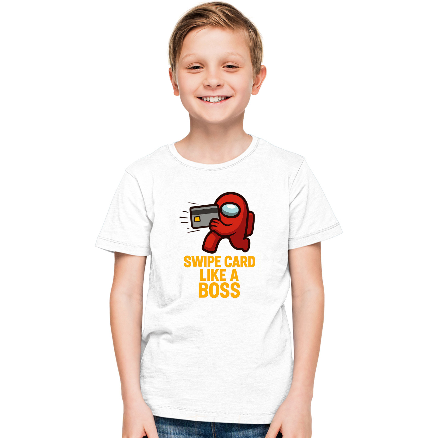Kids Gaming Power-Up Printed Unisex T-Shirts AmongUs D2