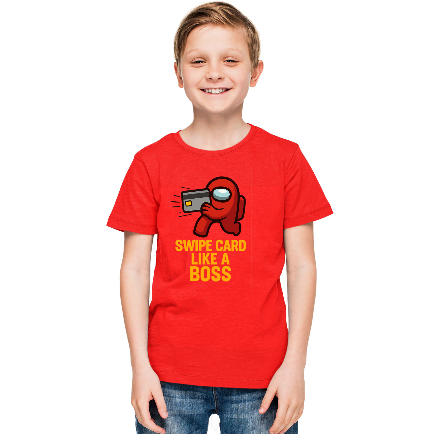 Kids Gaming Power-Up Printed Unisex T-Shirts AmongUs D2