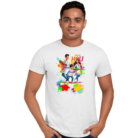 Unisex Happy Holi Tshirt for Adults & Kids | Quick Dry | 1Pc | D3