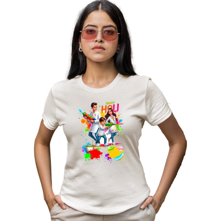 Unisex Happy Holi Tshirt for Adults & Kids | Quick Dry | 1Pc | D3