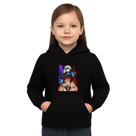 Kids Anime Character Cotton Fleece Hoodie, Pullover Hoodie with Graphic Print GOJOD14