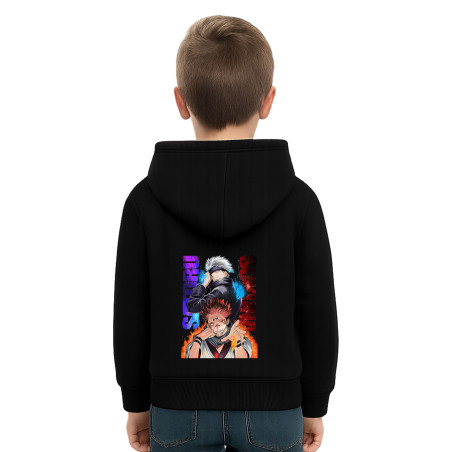 Kids Anime Character Cotton Fleece Hoodie, Pullover Hoodie with Graphic Print GOJOD14