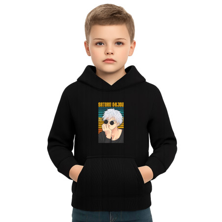 Kids Anime Character Cotton Fleece Hoodie, Pullover Hoodie with Graphic Print GOJOD17