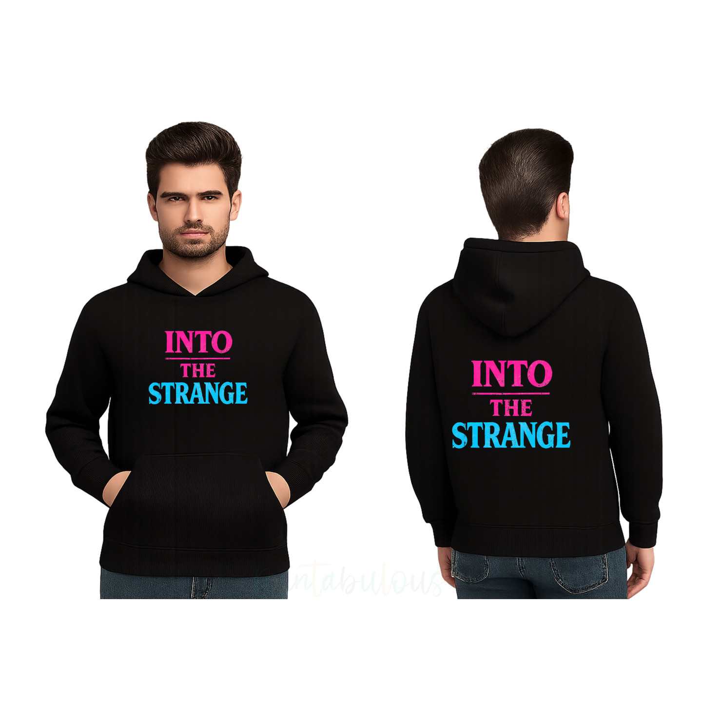 Funny Quirky Streetwear Cotton Fleece Pullover Hoodie, Casual Graphic Print Hoodie Adult StrangeD9